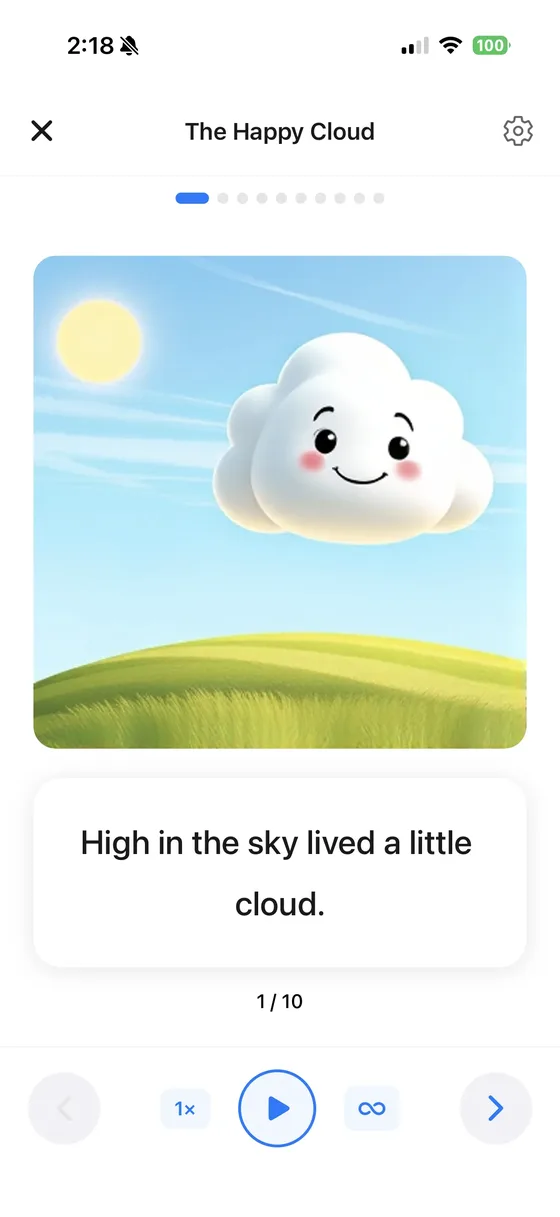 Fluency Kids — The Happy Cloud picture book